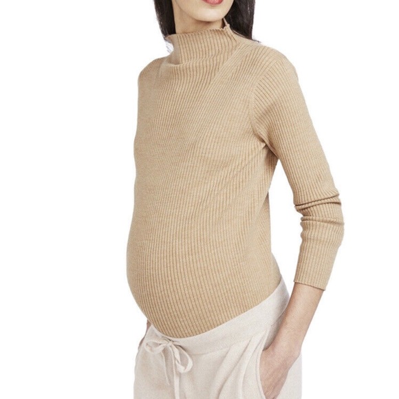 Hatch Sweaters - Hatch Maternity Women’s THE NINA TURTLENECK Merino Wool Tan Size 1 US S 2-4